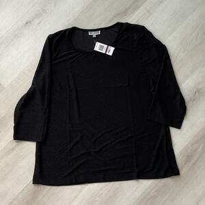 Macys Collection Corduroy Womens Size XXL Black Long Sleeve Blouse